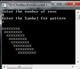 C Program To Mirrored And Hollow Mirrored Rhombus Star Pattern Using