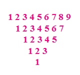 Inverted Pyramid number pattern in Java
