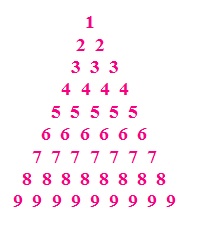 C program to pyramid number pattern