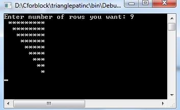 C program to Floyd's triangle star pattern