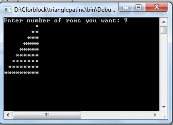 C program to Floyd's triangle star pattern