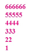 Reverse order number pattern in C using for loop
