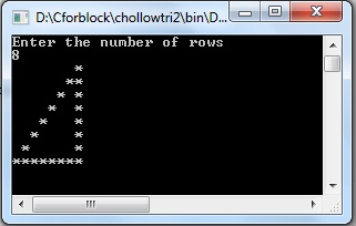 Hollow Triangle Pattern using nested while