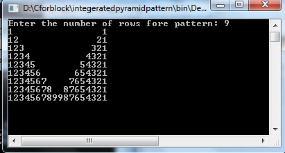 C++ program to Integrated triangle patterns using for loop