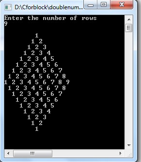 C++ Program to display integrated pyramid number pattern