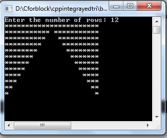 C++ program to Integrated triangle patterns using for loop