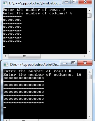 C++ program to rectangle and square star pattern