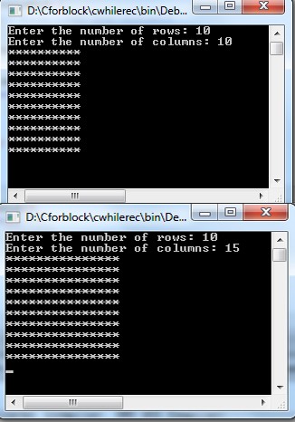 C program for print solid rectangle and square star pattern