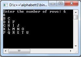 C++ Program to Alphabet triangle pattern using do-while loop