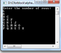 C code to Alphabet triangle pattern using do-while loop
