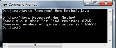 How to find reverse number using method