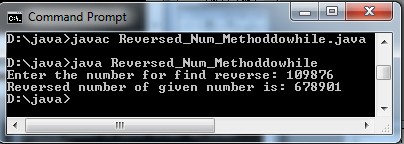 How to find reverse number using method