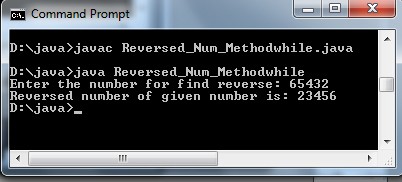 How to find reverse number using method