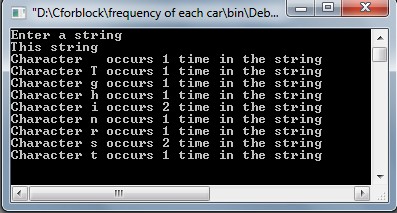 C++ program: Find the frequency of each character in the string