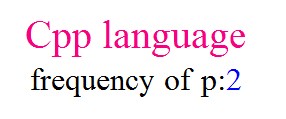 C++ program: find frequency of a character in a string