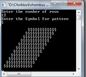 C++ code to Generate Rhombus patterns using do-while loop