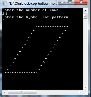 C++ code to Generate Rhombus patterns using do-while loop