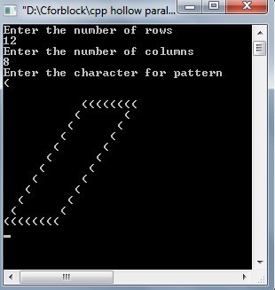 Program to print parallelogram pattern in c++ language using while