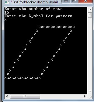 Program to print Rhombus and Hollow Rhombus star Using while loop in C