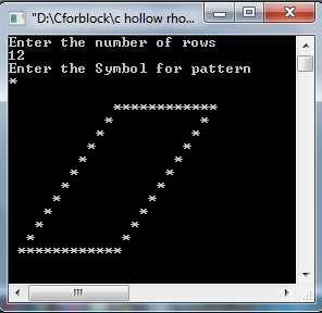 C code to Generate Rhombus patterns in using do-while loop