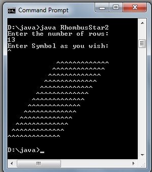 Java program to print Rhombus and Hollow Rhombus star Using while loop