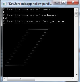 C++ code to display Parallelogram star pattern using Do-while loop
