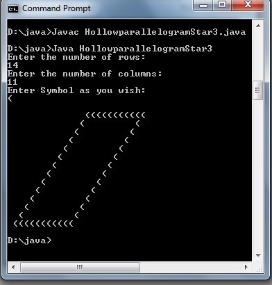 Java code to Parallelogram star pattern using Do-while loop