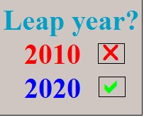Java code to check if the given year is a leap using method