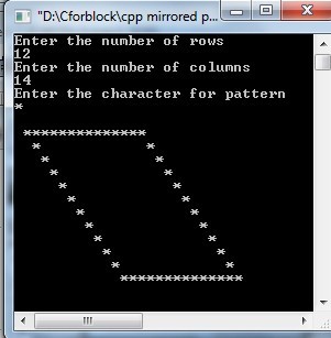 C++ Mirrored and hollow mirrored parallelogram star pattern using Do-while