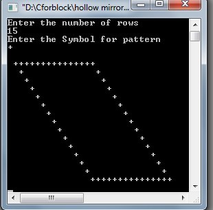 C++ code:Print Mirrored Rhombus star pattern using do-while loop