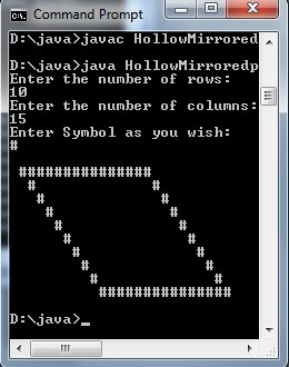 Mirrored and hollow mirrored parallelogram star pattern in Java using Do-while