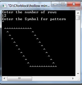 C++ program to print Mirrored Rhombus pattern using while loop