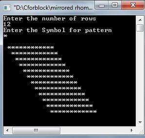 C++ code:Print Mirrored Rhombus star pattern using do-while loop