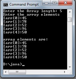 Java program to read and print elements in a one dim array