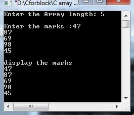 C program to read and print elements a one dimensional array