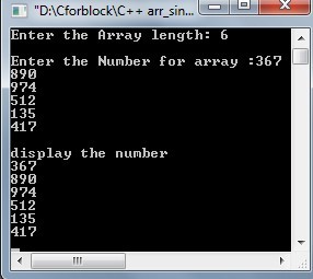 C++ program to read and print elements a one dimensional array