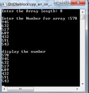 C++ program to read and print elements a one dimensional array