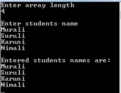 C++ code to Read and print string of one dim array