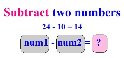 C# program to Subtract two numbers using function - Example program