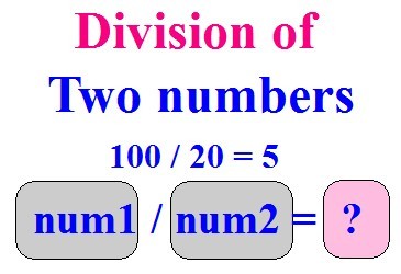 C# program for division of two numbers