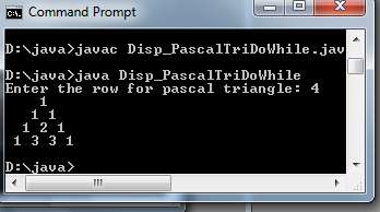 Program to print Pascal Triangle in Java