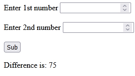 PHP subtracting two numbers-PHP program