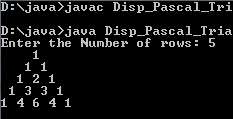 Proram to Generate Pascal's triangle using 2 D array in Java