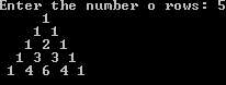 C code to Generate Pascal's triangle using 2 D array