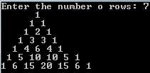 C code to Generate Pascal's triangle using 2 D array