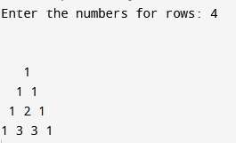 C# program to print pascal triangle number pattern - Codeforcoding