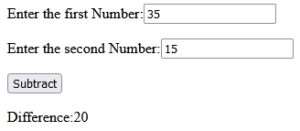 JavaScript Program to substract Two Numbers