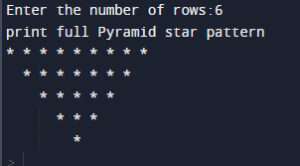 Python Full Pyramid star pattern program