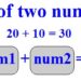 Java program to sum of two numbers